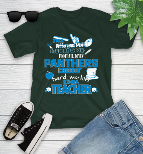 Carolina Panthers NFL I'm A Difference Making Student Caring Football Loving Kinda Teacher Youth T-Shirt 5
