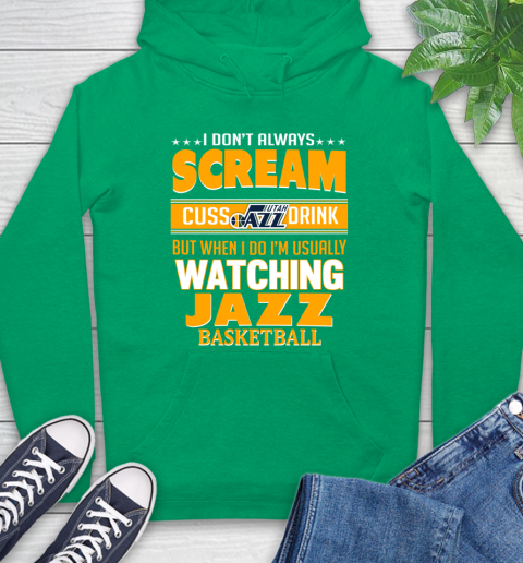 Utah Jazz NBA Basketball I Scream Cuss Drink When I'm Watching My Team Hoodie 8