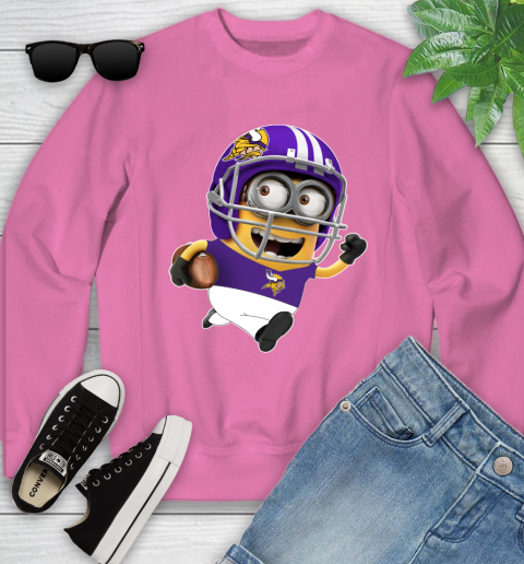 NFL Minnesota Vikings Minions Disney Football Sports Youth Sweatshirt 7