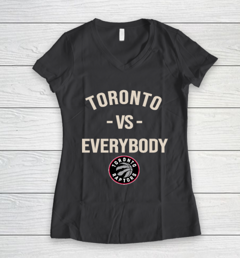 Toronto Raptors Vs Everybody Women's V-Neck T-Shirt 6