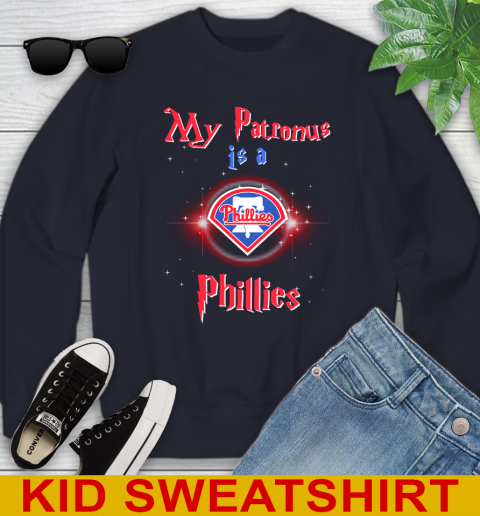 MLB Baseball Harry Potter My Patronus Is A Philadelphia Phillies Youth Sweatshirt 2