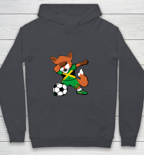 Dabbing Fox Jamaica Soccer Fans Jersey Jamaican Football Fan Youth Hoodie 7