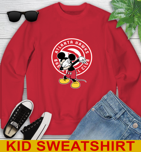 Atlanta Hawks NBA Basketball Dabbing Mickey Disney Sports Youth Sweatshirt 8