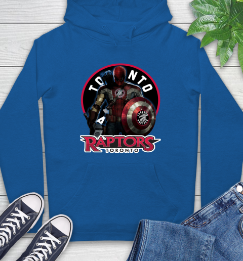Toronto Raptors NBA Basketball Captain America Thor Spider Man Hawkeye Avengers Hoodie 9