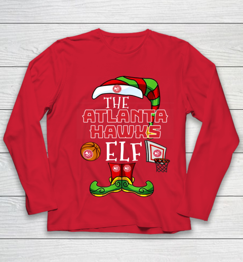 Atlanta Hawks Christmas ELF Funny NBA Youth Long Sleeve 8