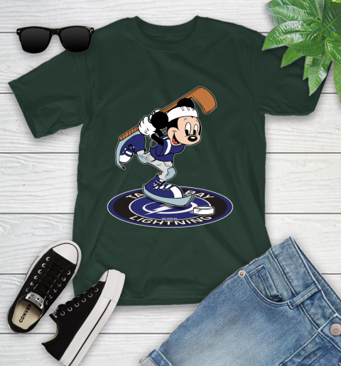 NHL Hockey Tampa Bay Lightning Cheerful Mickey Disney Shirt Youth T-Shirt 5