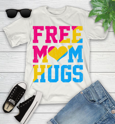 Nurse Shirt Vintage Free Mom Hugs pansexual Heart LGBT Pride Month T Shirt Youth T-Shirt