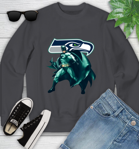 NFL Batman Football Sports Seattle Seahawks Youth Sweatshirt