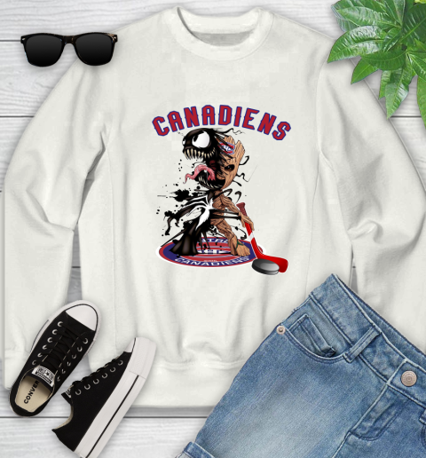 NHL Montreal Canadiens Hockey Venom Groot Guardians Of The Galaxy Youth Sweatshirt