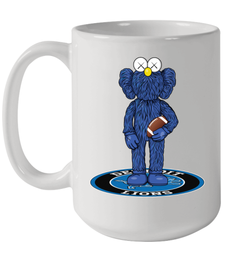 NFL Football Detroit Lions Kaws Bff Blue Figure Shirt Ceramic Mug 15oz