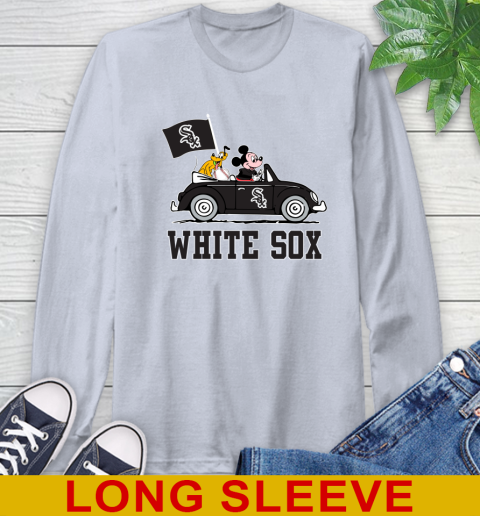 MLB Baseball Chicago White Sox Pluto Mickey Driving Disney Shirt Long Sleeve T-Shirt 6
