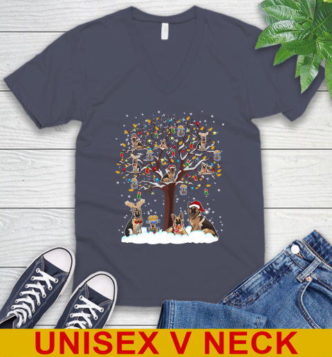 German shepherd dog pet lover light christmas tree shirt 53
