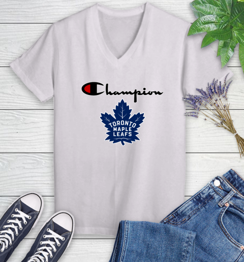 NHL Hockey Toronto Maple Leafs Champion Shirt Women's V-Neck T-Shirt