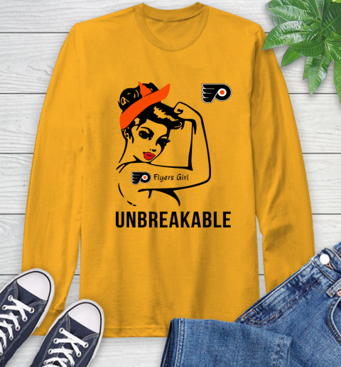 NHL Philadelphia Flyers Girl Unbreakable Hockey Sports Long Sleeve T-Shirt 2