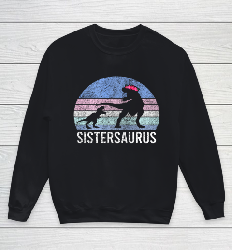 Sister sis Santa Gift Christmas Xmas Dinosaur Youth Sweatshirt
