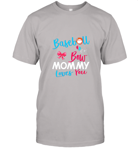 u916 womens baseball gender reveal team baseball or bow party gift jersey t shirt 60 front ash