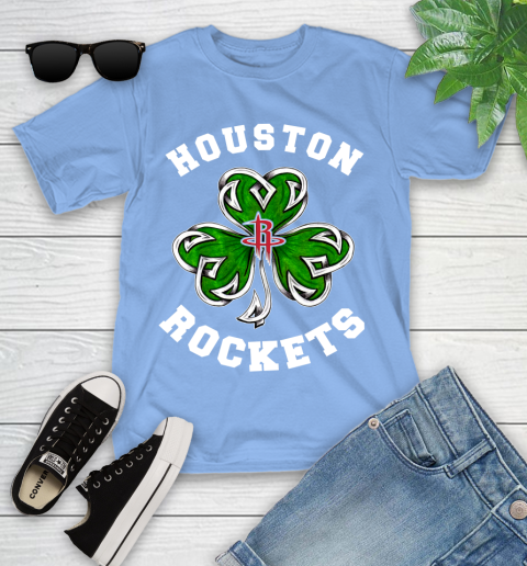NBA Houston Rockets Three Leaf Clover St Patrick's Day Basketball Sports Youth T-Shirt - Image 16