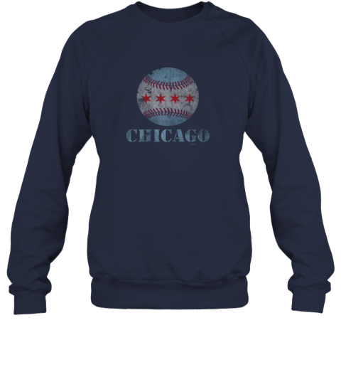 7h7m vintage chicago baseball flag sweatshirt 35 front navy