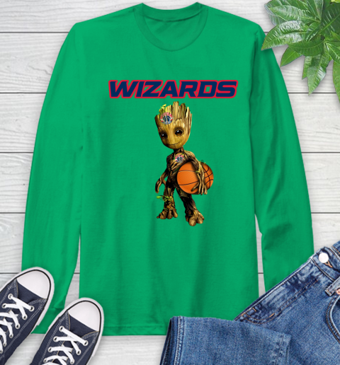 Washington Wizards NBA Basketball Groot Marvel Guardians Of The Galaxy Long Sleeve T-Shirt 7