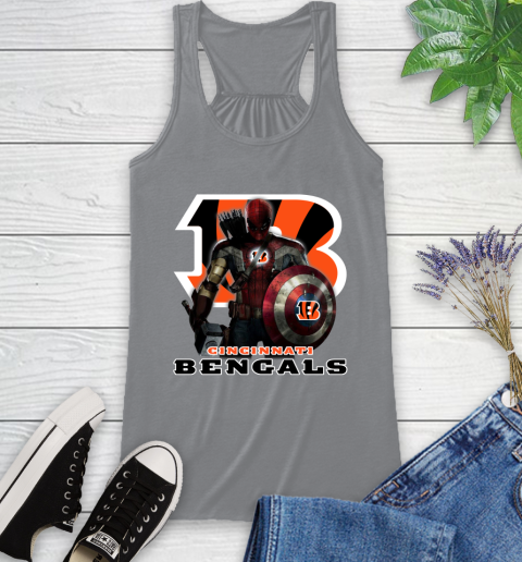 NFL Captain America Thor Spider Man Hawkeye Avengers Endgame Football Cincinnati Bengals Racerback Tank 5