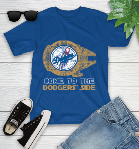 MLB Come To The Los Angeles Dodgers Side Star Wars Baseball Sports Youth T-Shirt 12