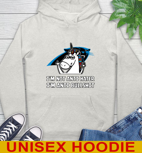 Carolina Panthers NFL Football Unicorn I'm Not Anti Hater I'm Anti Bullshit Hoodie 12