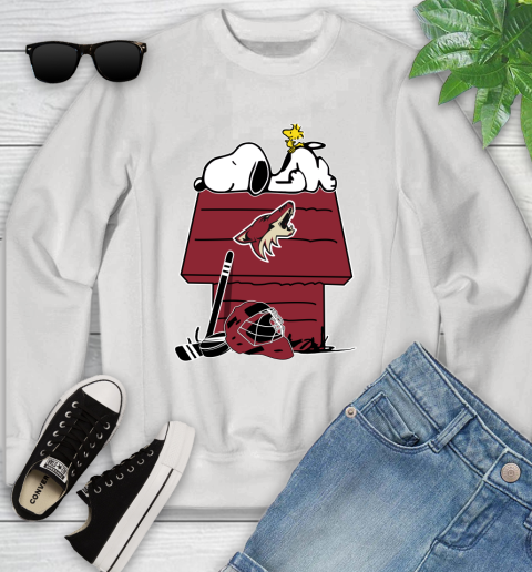 Arizona Coyotes NHL Hockey Snoopy Woodstock The Peanuts Movie Youth Sweatshirt