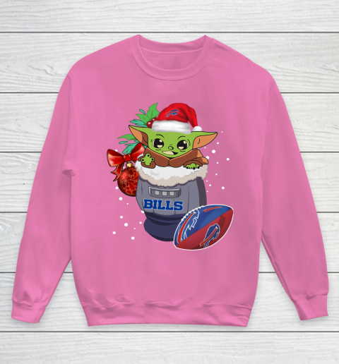 Buffalo Bills Christmas Baby Yoda Star Wars Funny Happy NFL Youth Sweatshirt 7
