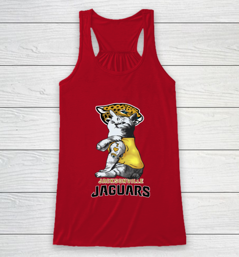NFL Football My Cat Loves Jacksonville Jaguars Racerback Tank 4