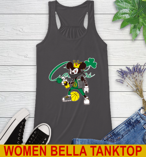 Boston Celtics NBA Basketball Mickey Peace Sign Sports Racerback Tank 12