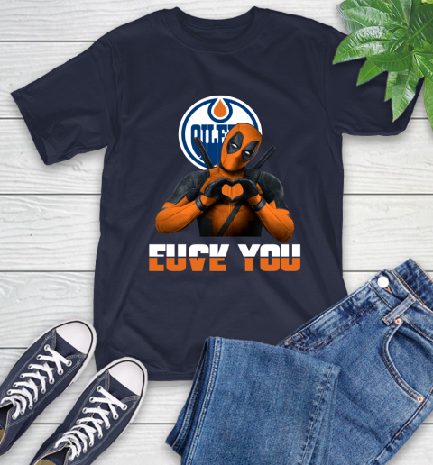 NHL Edmonton Oilers Deadpool Love You Fuck You Hockey Sports T-Shirt 4 NHL Edmonton Oilers Deadpool Love You Fuck You Hockey Sports T-Shirt - Image 4