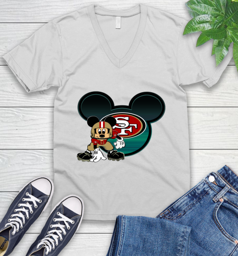 NFL San Francisco 49ers Mickey Mouse Disney Football T Shirt V-Neck T-Shirt