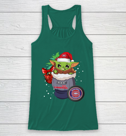 Montreal Canadiens Christmas Baby Yoda Star Wars Funny Happy NHL Racerback Tank 6