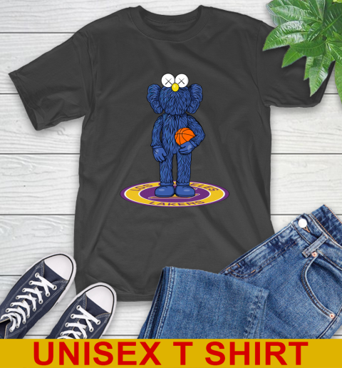 NBA Basketball Los Angeles Lakers Kaws Bff Blue Figure Shirt T-Shirt 2