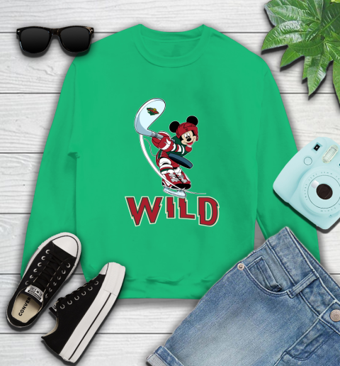 NHL Hockey Minnesota Wild Cheerful Mickey Mouse Shirt Sweatshirt 7