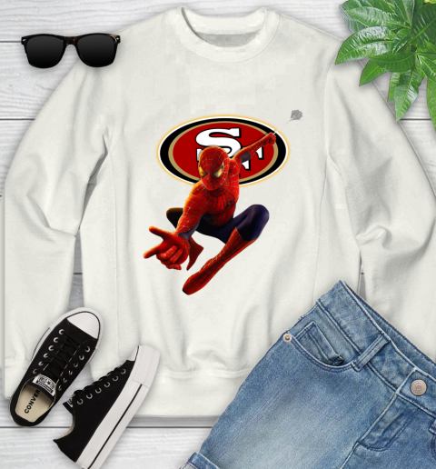 NFL Spider Man Avengers Endgame Football San Francisco 49ers Youth Sweatshirt