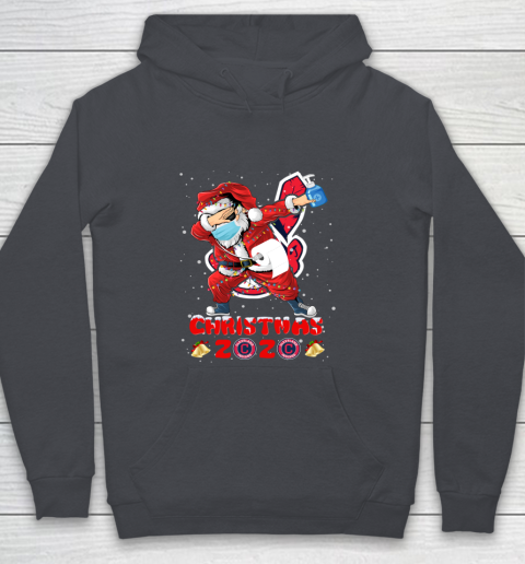 Cleveland Indians Funny Santa Claus Dabbing Christmas 2020 MLB Youth Hoodie 5