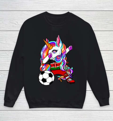 Dabbing Unicorn Kenya Soccer Fans Jersey Kenyan Football Youth Sweatshirt