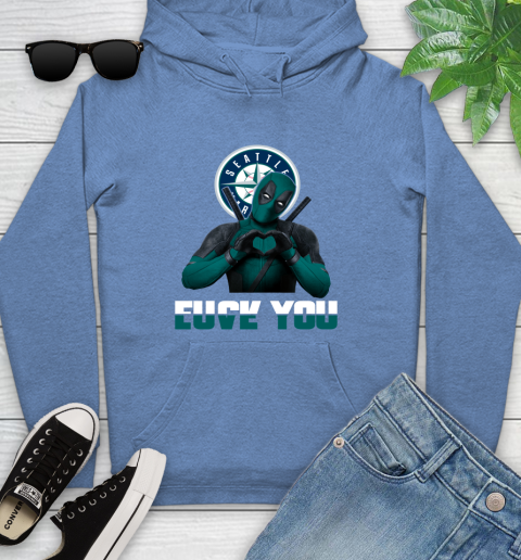MLB Seattle Mariners Deadpool Love You Fuck You Baseball Sports Youth Hoodie 13