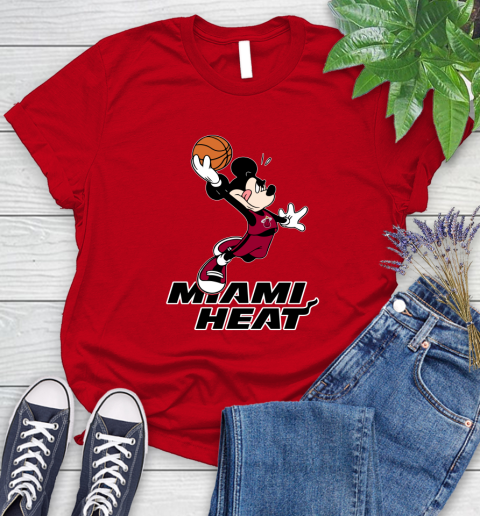 NBA Basketball Miami Heat Cheerful Mickey Mouse Shirt Women's T-Shirt 11