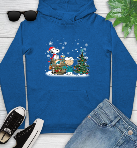 NFL Miami Dolphins Snoopy Charlie Brown Christmas Football Super Bowl Sports Youth Hoodie 11