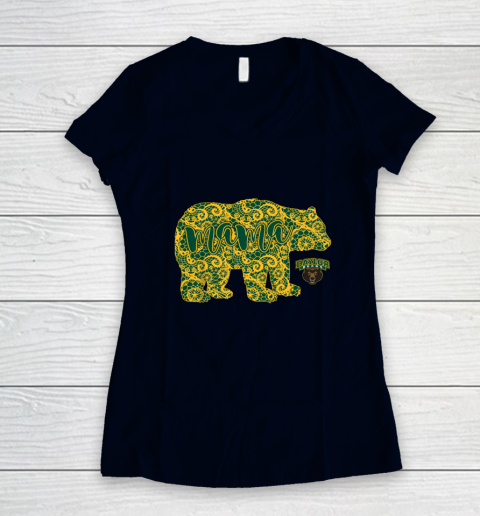 Baylor Bears Mama Bear Women's V-Neck T-Shirt 2