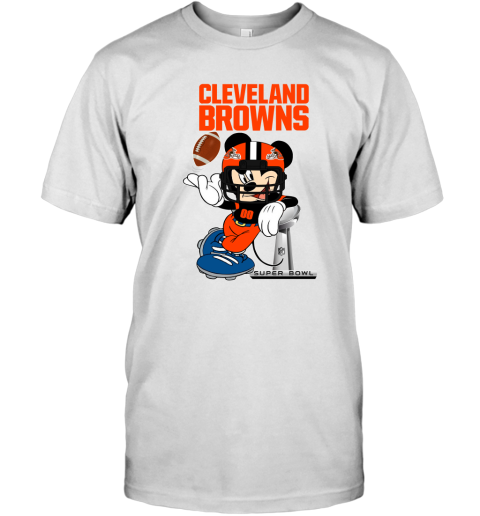 NFL Cleveland Browns Mickey Mouse Disney Super Bowl Football T Shirt