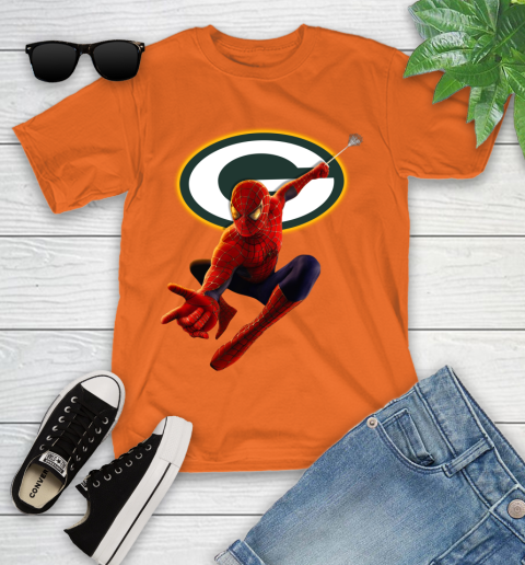 NFL Spider Man Avengers Endgame Football Green Bay Packers Youth T-Shirt 7