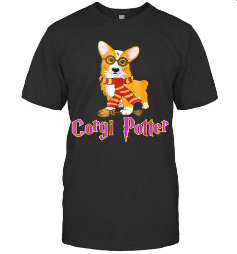 Corgi Shirt Christmas Gift Funny Corgi Potter Broom