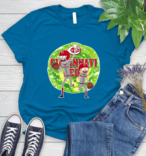 MLB Cincinnati Reds Rick And Morty Baseball Sports Women's T-Shirt 7