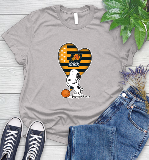 Phoenix Suns NBA Basketball The Peanuts Movie Adorable Snoopy Women's T-Shirt 10