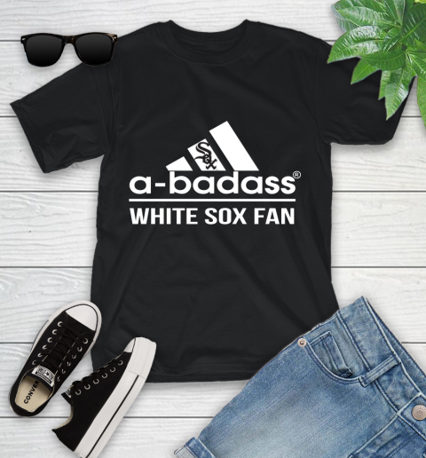 MLB A Badass Chicago White Sox Fan Adidas Baseball Sports Youth T-Shirt