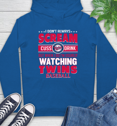 Minnesota Twins MLB I Scream Cuss Drink When I'm Watching My Team Hoodie 9