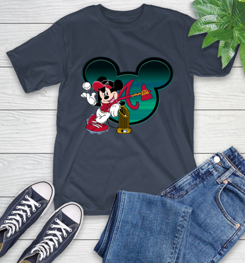 MLB Atlanta Braves The Commissioner's Trophy Mickey Mouse Disney T-Shirt 4